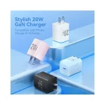Vention FEPB0-US 20W Type-C GaN Fast Charger Adapter - Image 2